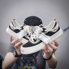 Men's Distressed Lace Up Canvas Sneakers Casual Outdoor Walking Shoes