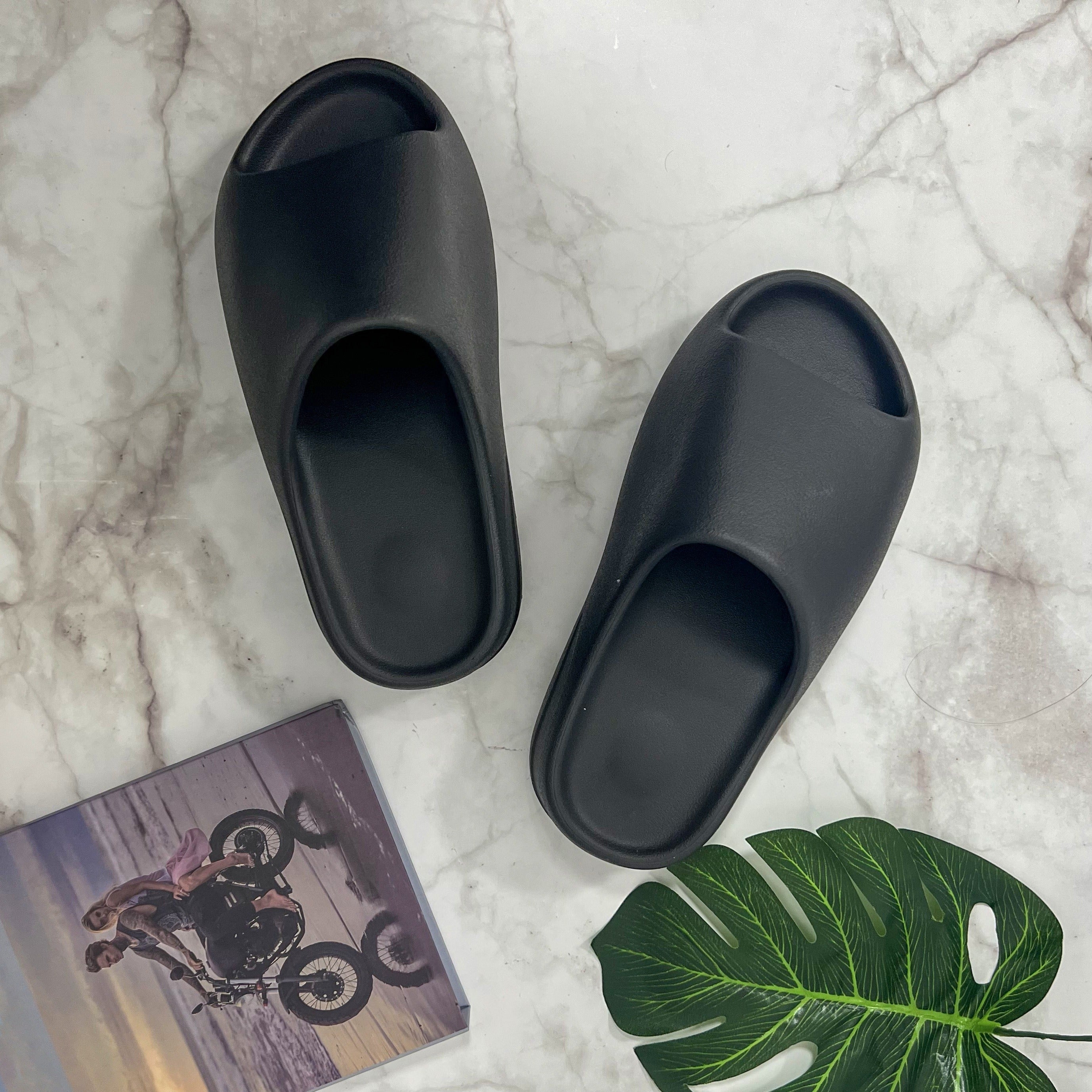 Men's Platform Slides Open Toe Slippers Beach Shoes