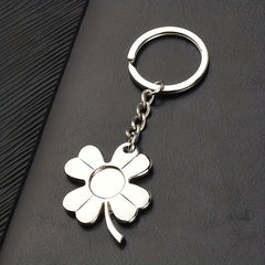 Clover Keychain Fortune Metal Key Ring Purse Bag Backpack Car Key Charm