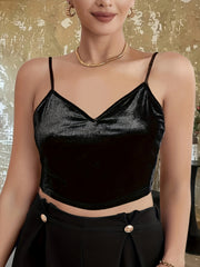 Butterfly Embroidered Crop Cami Top Sleeveless