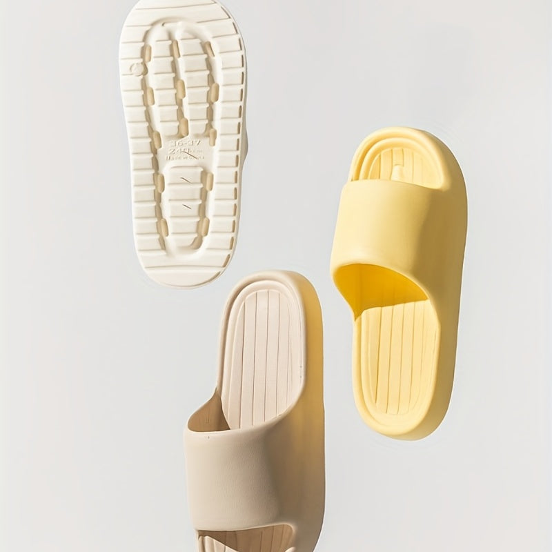 Women's Solid Slides Soft Sole Lightweight Shower Bathroom Shoes