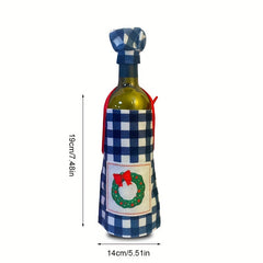 Christmas Wine Bottle Cover Chef Series Apron Sleeve Restaurant Decoration