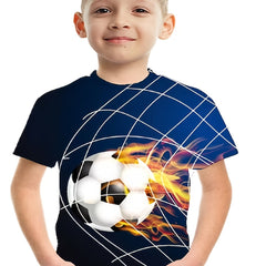 Active Boy's Football Graphic T Shirt 3D Print Short Sleeve Tee