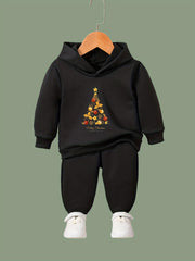 Girls 2pcs Hoodie Jogger Pants Set for Christmas, Sports, Spring and Fall