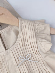 Toddler Girl's Cotton Shirt & Shorts Set with Bowknot - Summer Outfit
