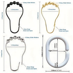 12pcs Shower Curtain Hooks Bathroom Accessories