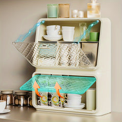 1pc Cup Storage Rack Dust proof Desktop Tea Cup Holder Cabinet