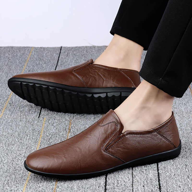 CLOHOO Custom Leather Loafer Shoes with Rubber Sole