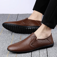 CLOHOO Custom Leather Loafer Shoes with Rubber Sole