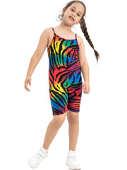 Toddler Girls Colorful Leopard Cami Rompers Jumpsuits