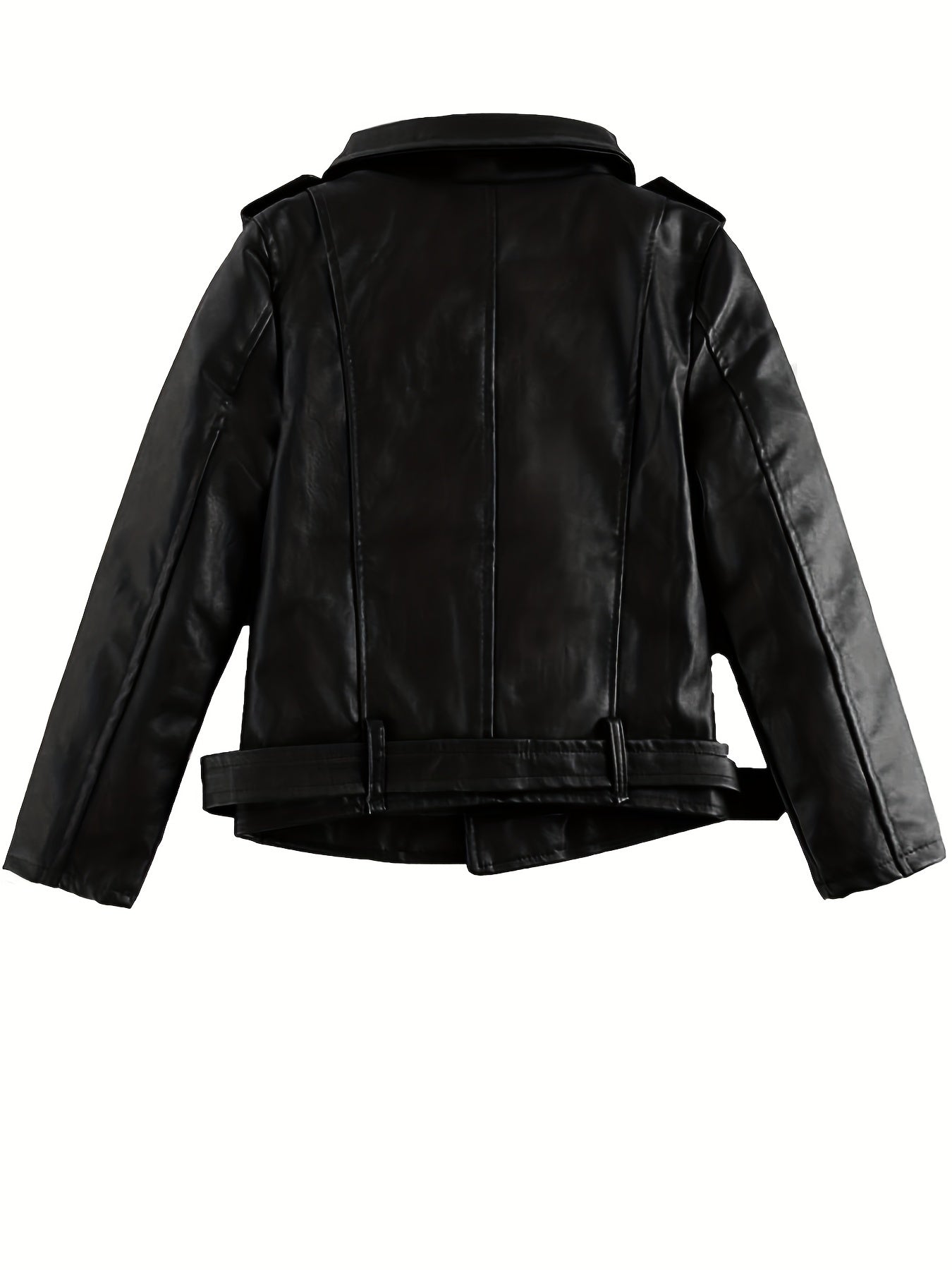 Girls Leather Jacket Kid Outwear Zipper Faux Leather Spring Autumn Pu Jacket
