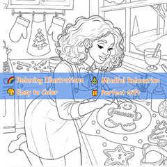 Christmas Adult Coloring Book Santa Reindeer Snowman & Holiday Scenes