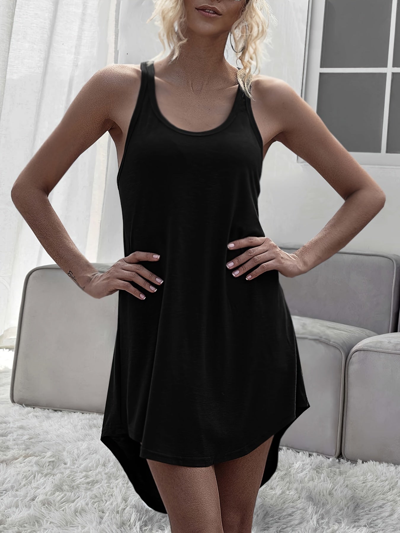 Racerback Nightdress Sleeveless Sleep Dress Women's Sleepwear