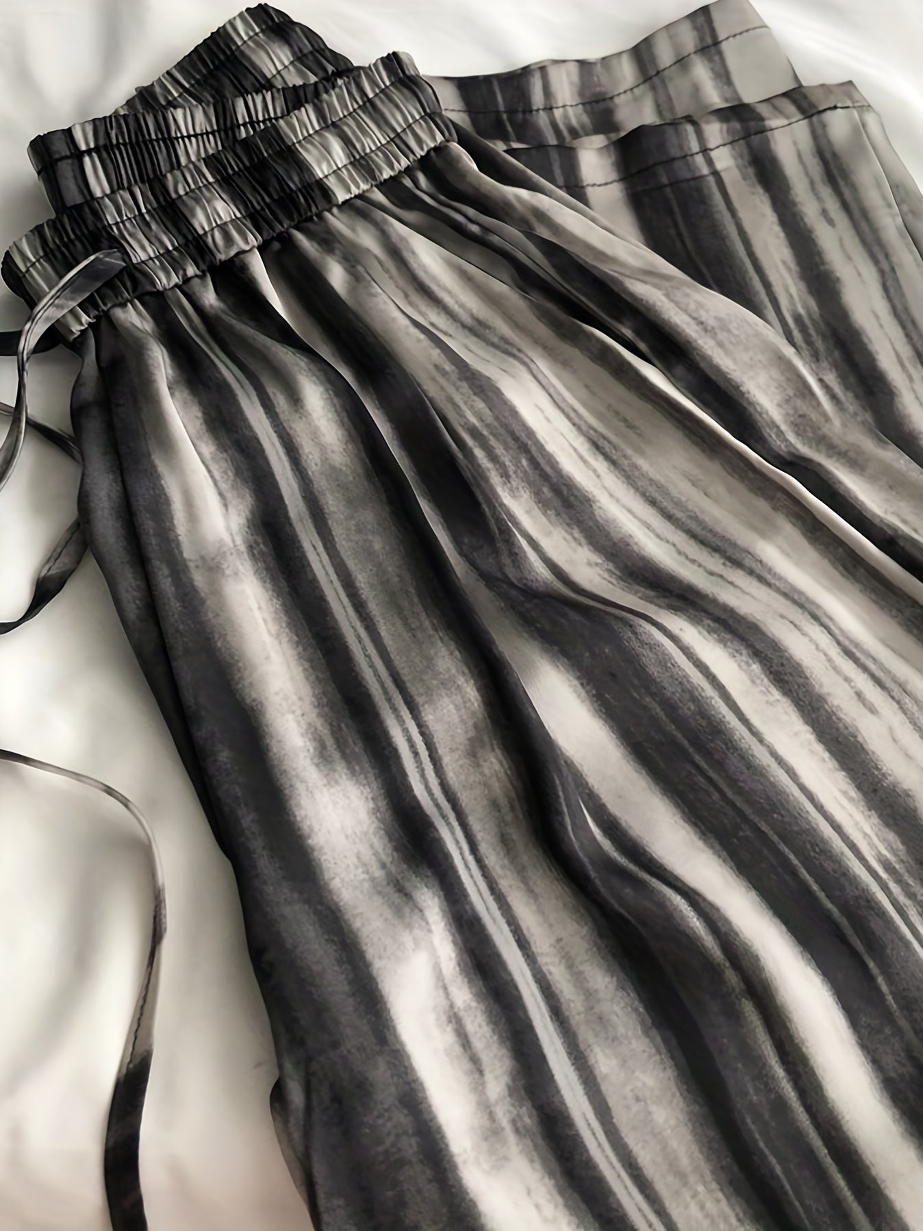 Tie Dye Wide Leg Pants Vintage Drawstring Waist Pants