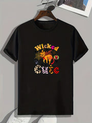 Men's Halloween Cat Graphic Print T-shirt