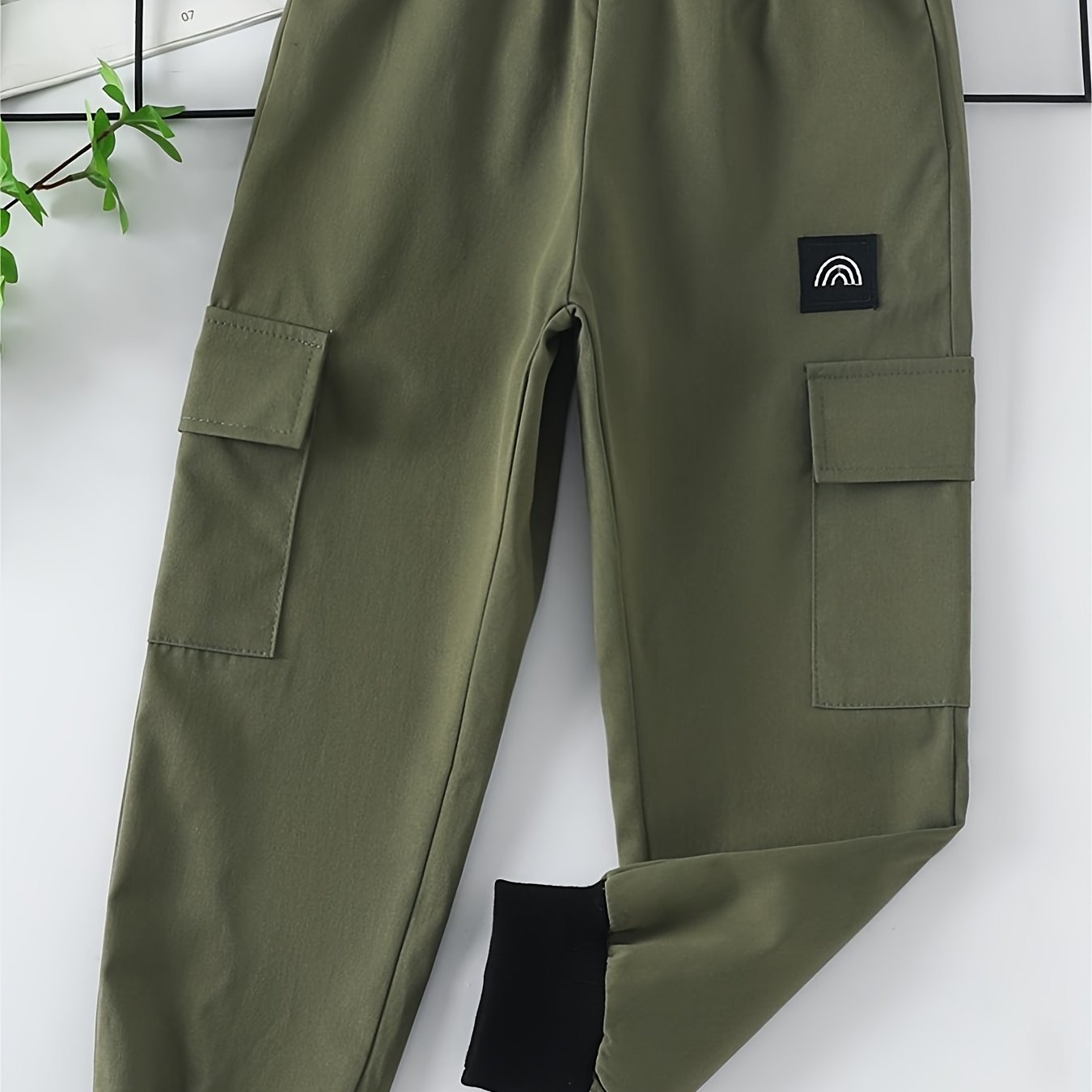 Boys Cargo Pants Elastic Waist Big Pockets Casual Kids Clothes