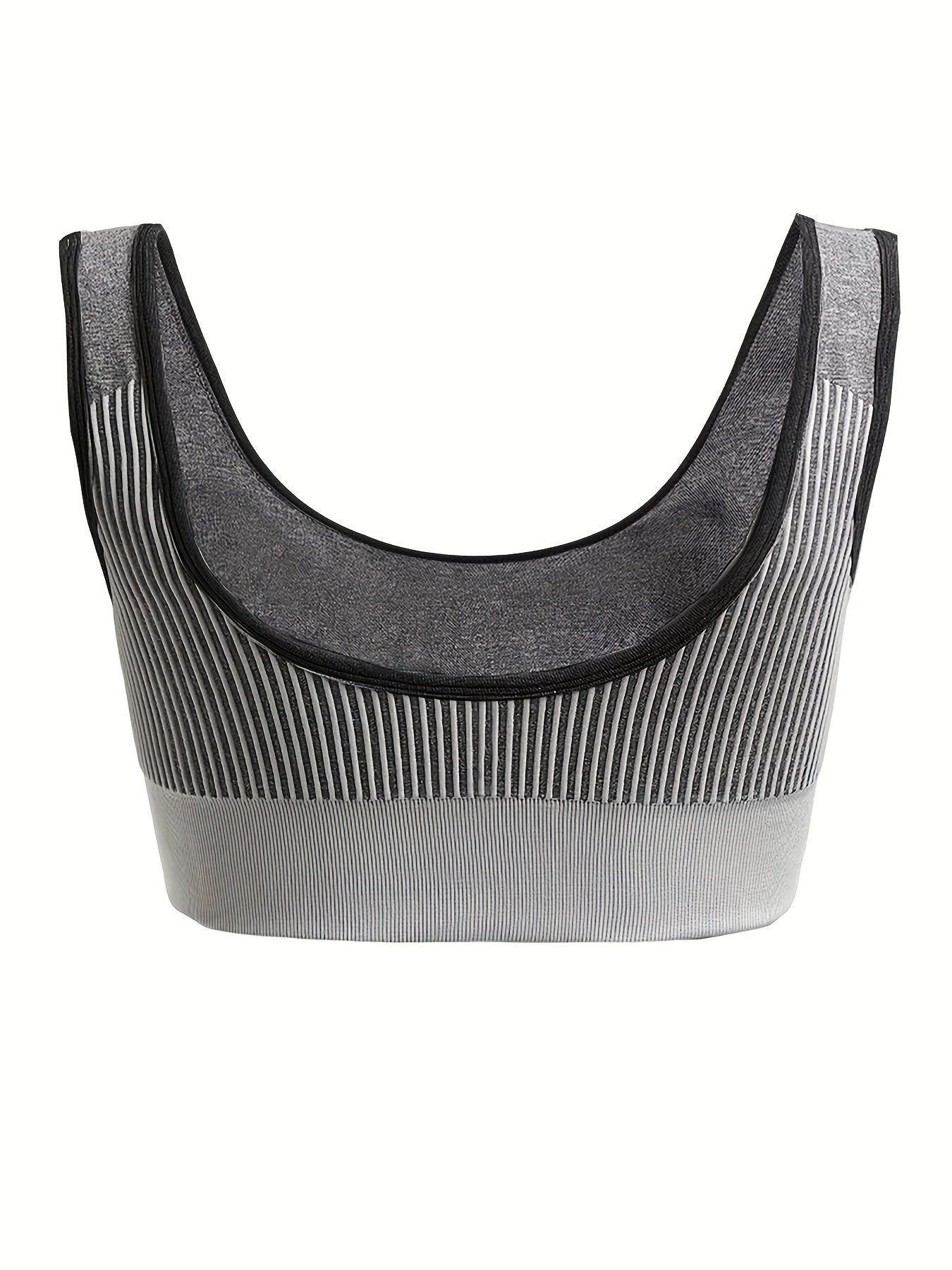 3-Pack Striped Seamless Padded Plus Size Sports Bra Set