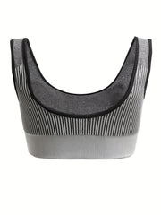 3-Pack Striped Seamless Padded Plus Size Sports Bra Set