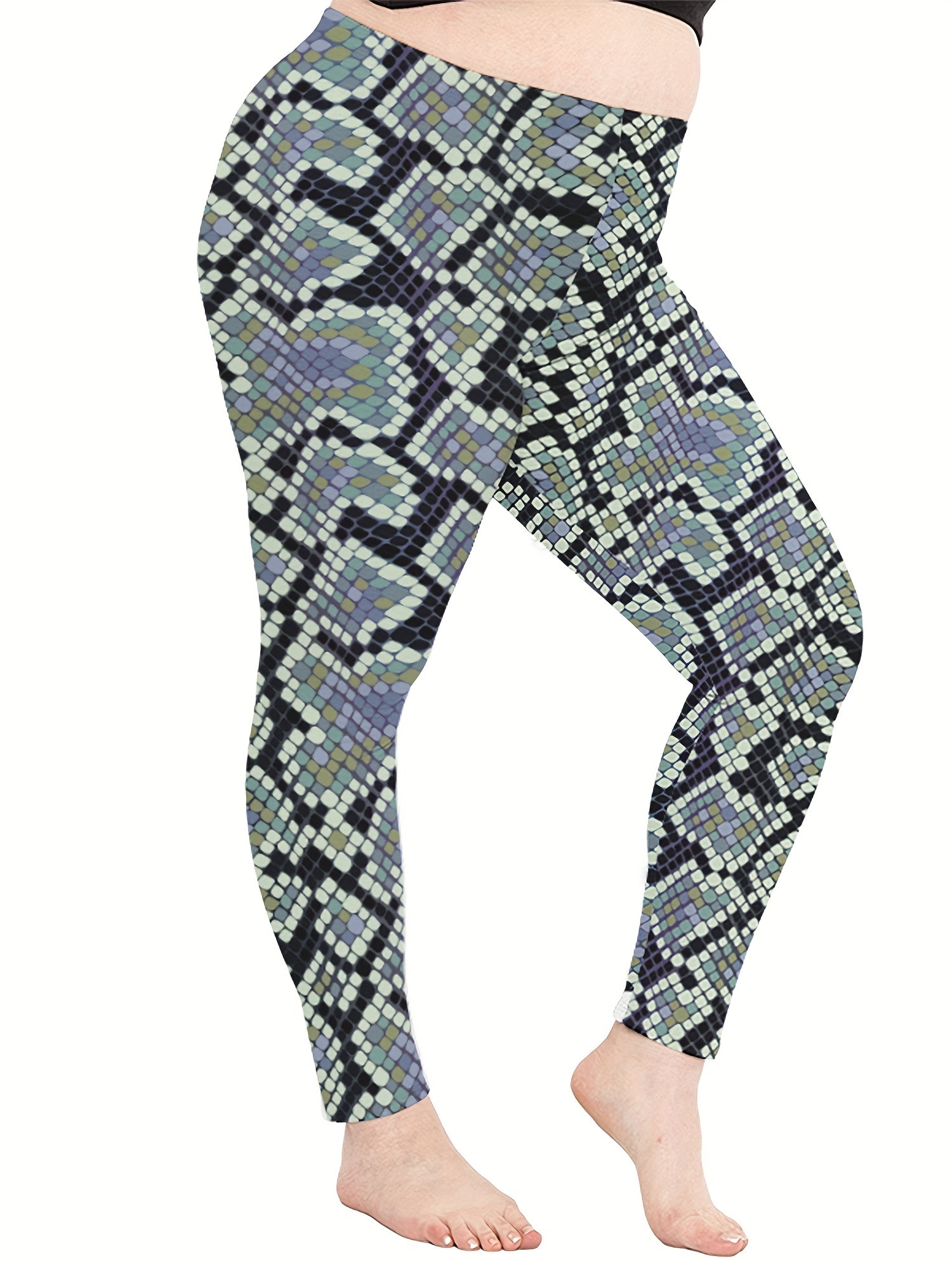 Geometric Print High Rise Yoga Pants