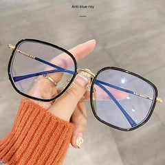 Square Anti Light Glasses For Women Men Students Large Myopia Spectacles Frame