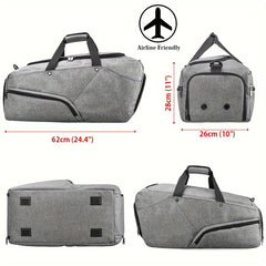 Large Capacity Gym Fitness Bag with Shoes Compartment Waterproof Storage