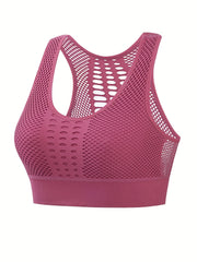 Fishnet Sports Bra Hollow Out Breathable Workout Bra Women's Lingerie