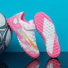 Girl's Turf Football Boots With Rotating Buckle Anti-Skid TF Soccer Cleats