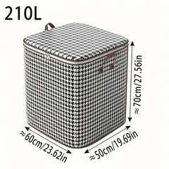 2pcs Houndstooth Storage Basket Large Zipper Box for Cloth