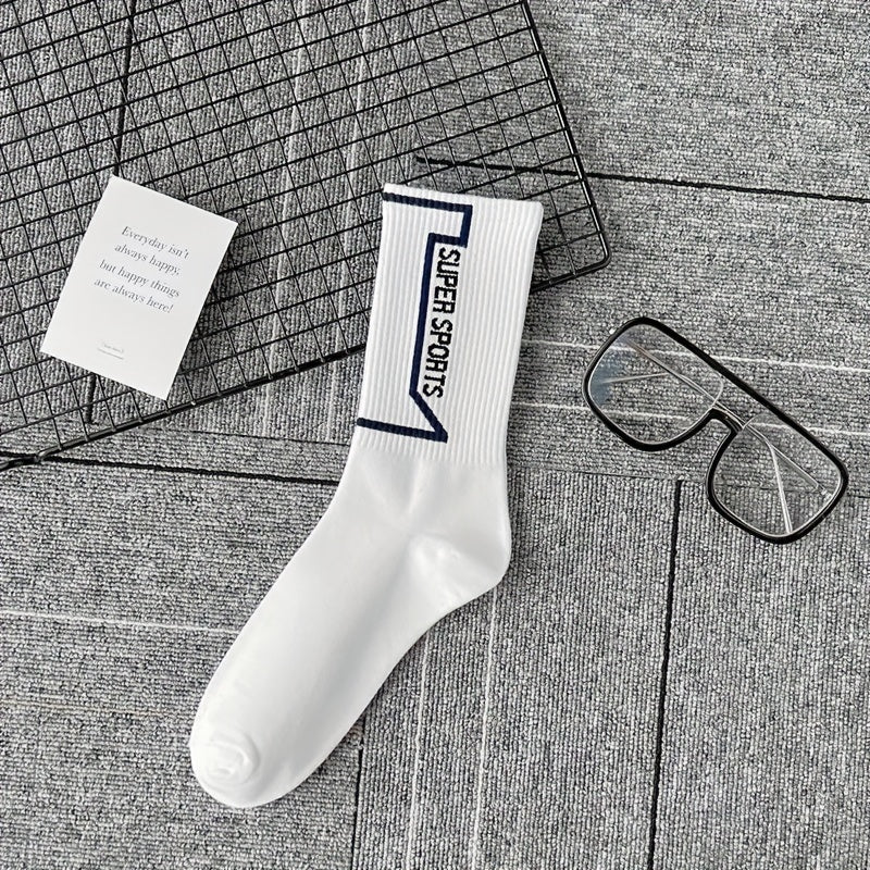 5 Pairs Men's Cotton Football Running Socks