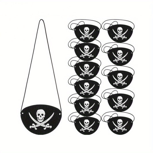 10pcs Pirate Eye Mask Set for Halloween Christmas Costume Party