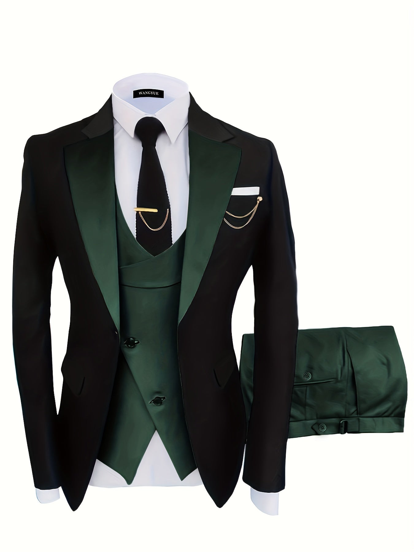 Formal 3 Pieces Set Men's Business Suit for Dinner Wedding Party