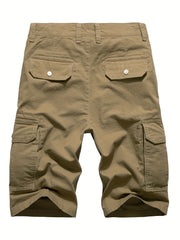 Casual Cotton Zip Up Cargo Shorts for Men