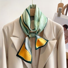 Vintage Print Satin Long Ribbon Scarf Neckerchief