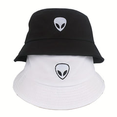 Alien Embroidered Bucket Hat Couple Basin Hat Lightweight Sunshade Cap