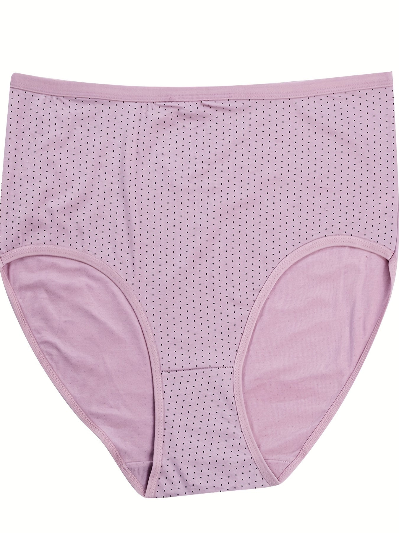 4 Pack Plus Size Basic Panties Set Women's Plus Pin Dot Print Underwear