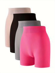 4pcs Seamless Boyshort Panties Soft Stretch Panties Women's Linger