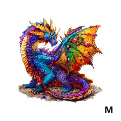 Gemstone Dragon Wooden Puzzle Irregular Animal Shape Jigsaw Game