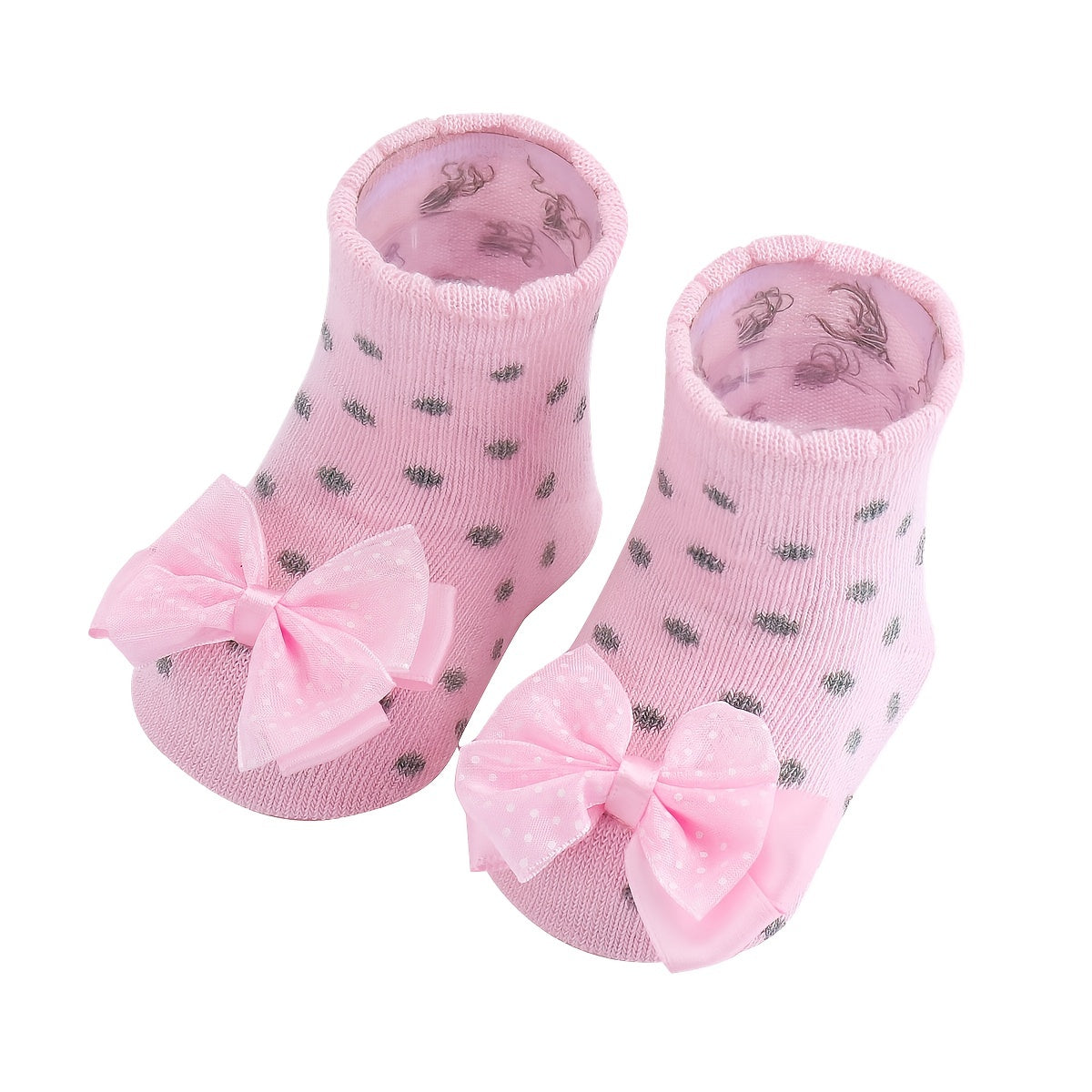 Infant Baby Polka Dot Striped Socks Bowknot Flower Decor Toddler Socks