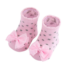Infant Baby Polka Dot Striped Socks Bowknot Flower Decor Toddler Socks