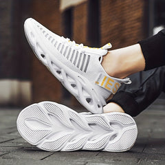 Slip On Wear-Resistant Running Shoes Elastic Breathable Sneakers