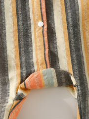 Stylish Striped Hooded Creeper Outwear For Boys And Girls