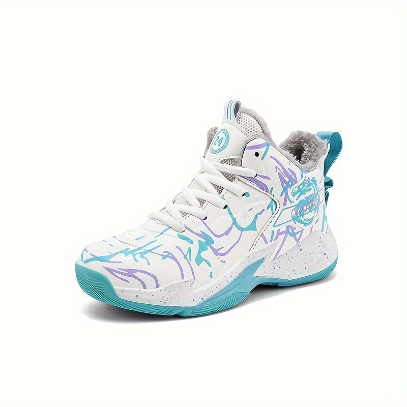 Kids' High Top Basketball Shoes Non Slip Sneakers