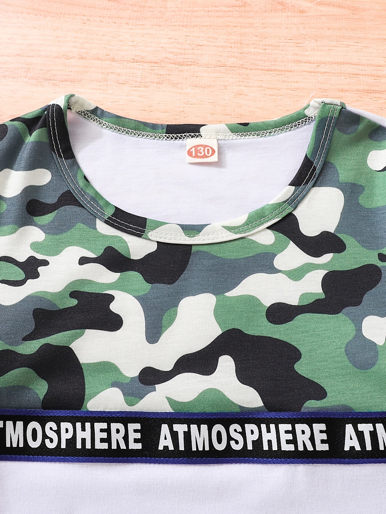 Boys Camo Casual Outfit Round Neck T shirt & Shorts Set
