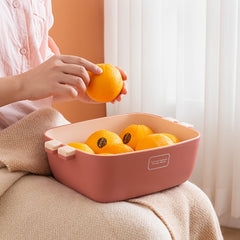 2-in-1 Kitchen Colander Strainer & Bowl Set Stackable Double Layered Colander
