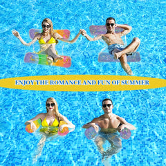 Portable Inflatable Float Lounger Gradient Glitter Sequin Durable PVC