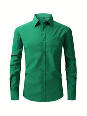 Men's Turndown Collar Shirt with Chest Pocket