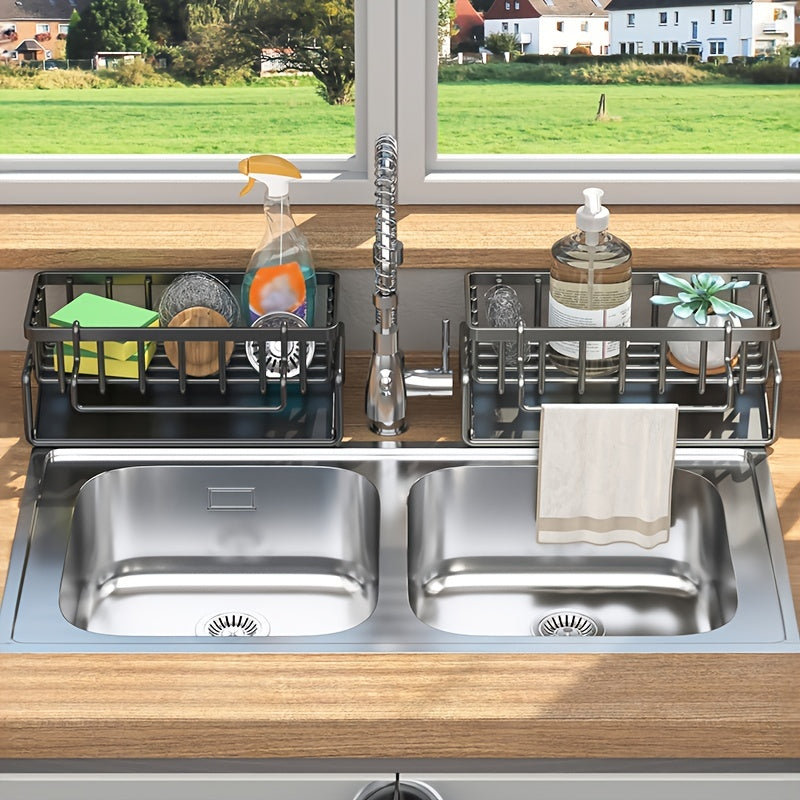 Kitchen Sink Rack Drain Baskets Countertop Storage