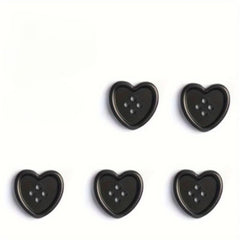 5pcs Heart Shaped Shank Buttons Red Beige Crafts & Clothing Repair