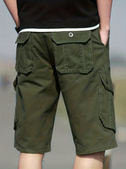 Men's Casual Cotton Cargo Shorts for Summer Outdoor