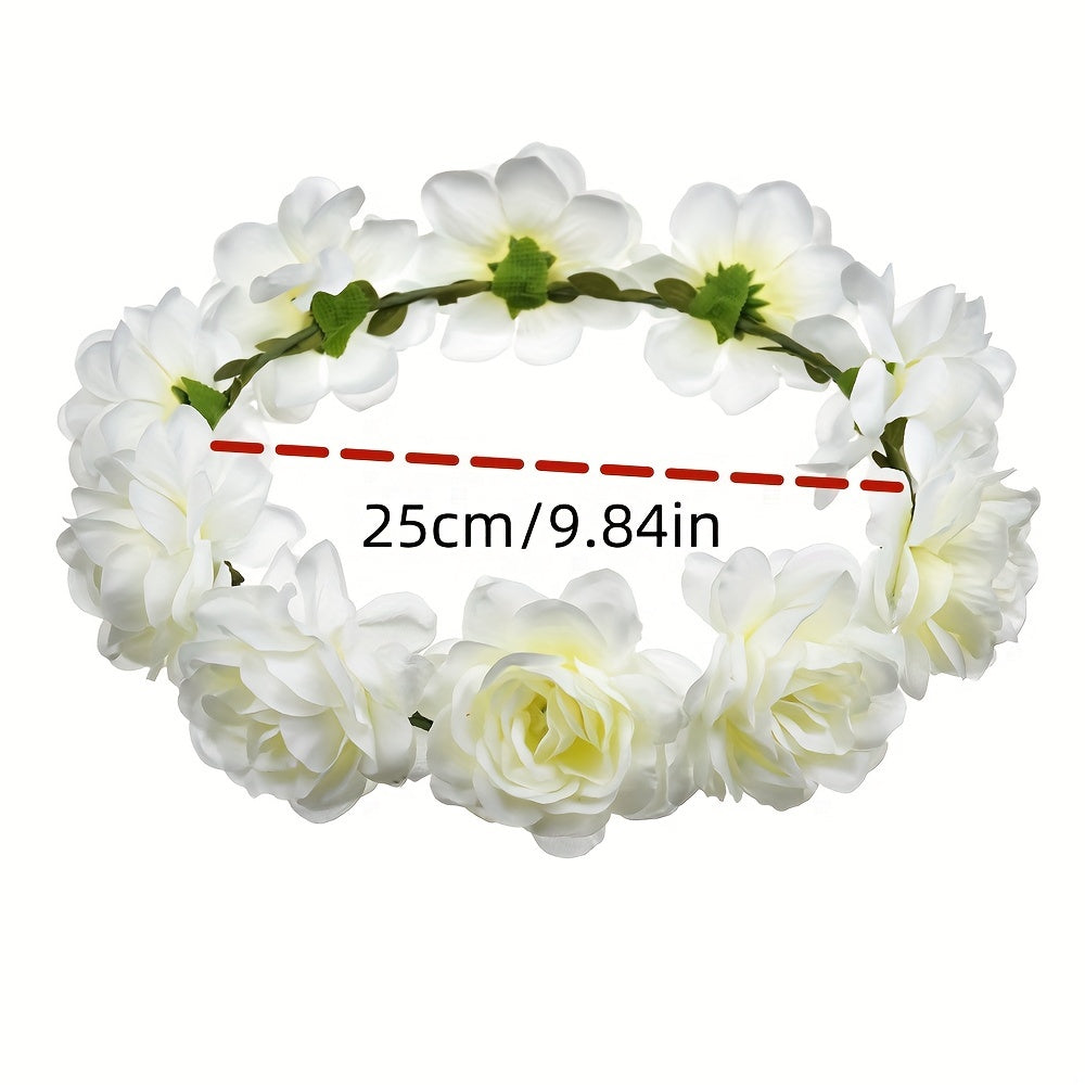 Bohemian Beach Style Flower Hair Hoop Bridal Hairband